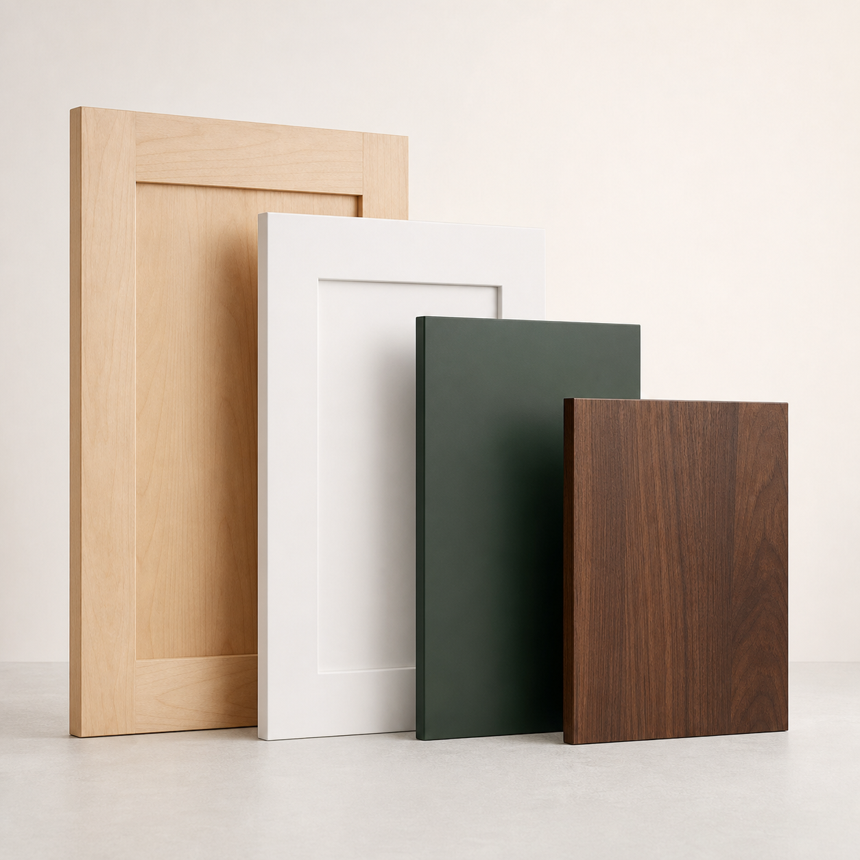 Wood slab cabinet doors and drawer fronts