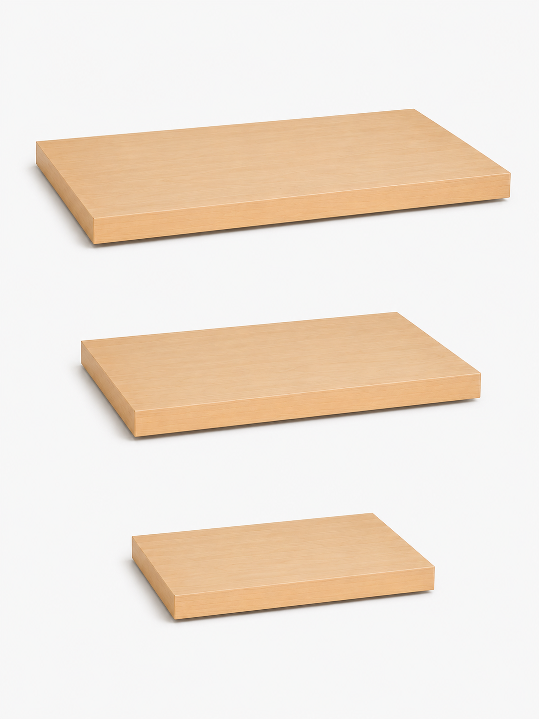 Prefinished custom wood cabinet shelves